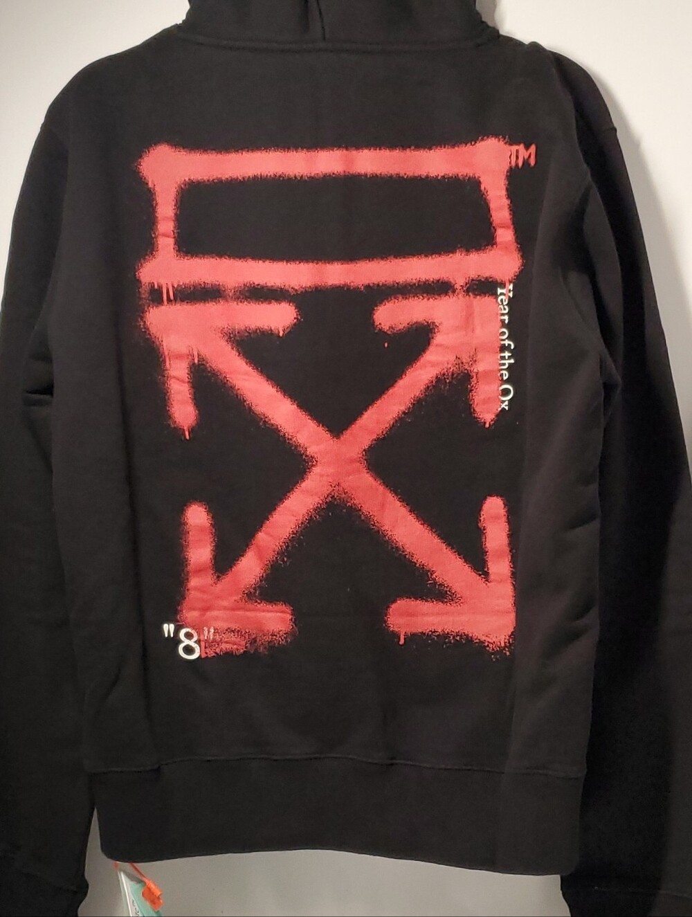 Authentic Off-White Chinese New Year Black Graphic Logo Hoodie Size Medium